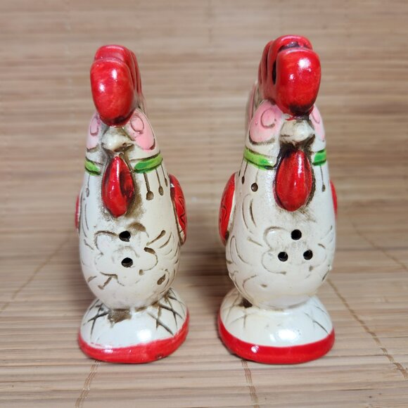 Vintage Rooster Salt and Pepper Shakers Made in Japan Country Farmhouse Cottage - Picture 4 of 8